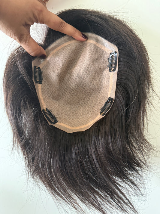 7x8 inch Silk Base | Realistic hairline | Human hair topper for Men