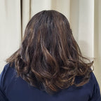 Black Short wig with Blonde Highlights - 16 inches with natural hairline