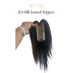 2x5 Silk Base - Black - Human Hair Topper For Women - Great to cover wide center partition