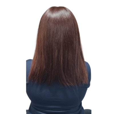 Short Burgundy Wig with bangs - Straight - cap style easy to wear