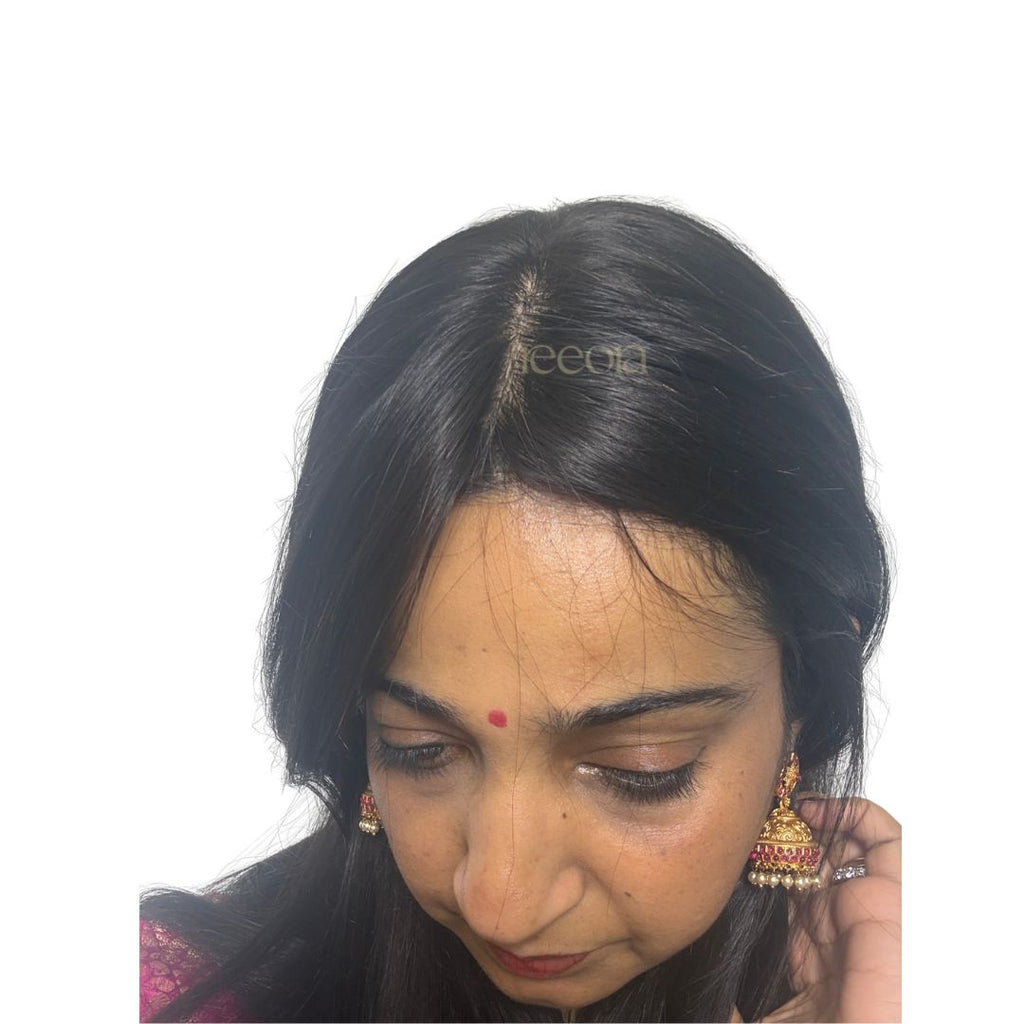 Gauri Wig | Medical Wig with Flexible Parting | Jet Black Silky Straight | 24 Inches | Silk Base with Silicone Lining