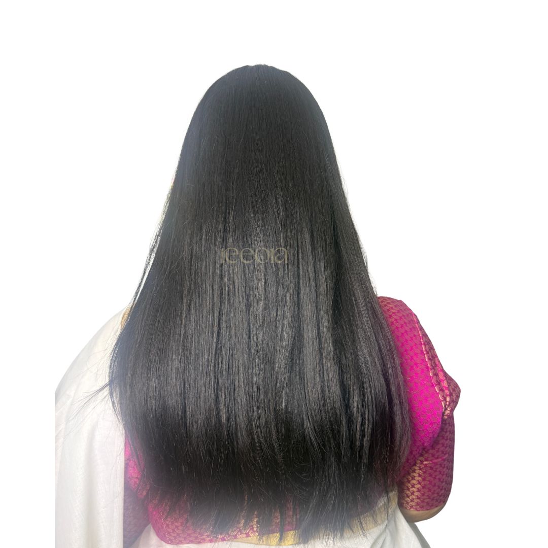 Gauri Wig | Medical Wig with Flexible Parting | Jet Black Silky Straight | 24 Inches | Silk Base with Silicone Lining