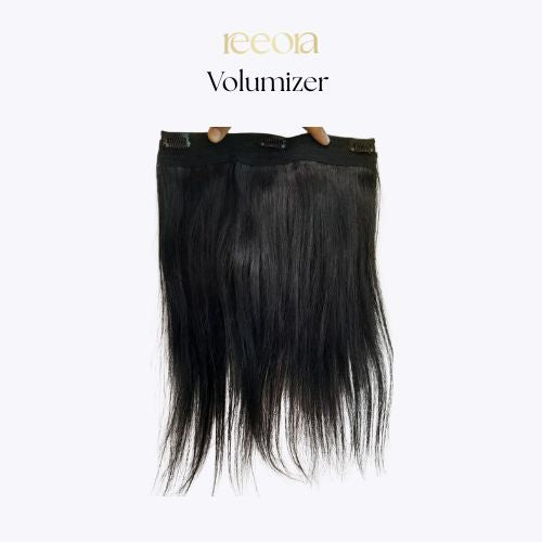 Hair Volumizer - 3 clip -Straight- Black