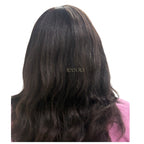 Daisy | Basic Wig|  16” Natural Wave Silk Base Wig | Fixed partition|  Dark Brown Highlights