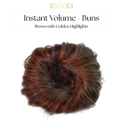 Messy Bun Scrunchie - Brown Highlights