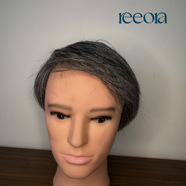 Machine Made Straight Grey Wig 8 inch
