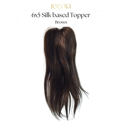 6x5 Silk Base with natural hairline| Brown | Straight I Human Hair Topper For Women I Hair Extensions