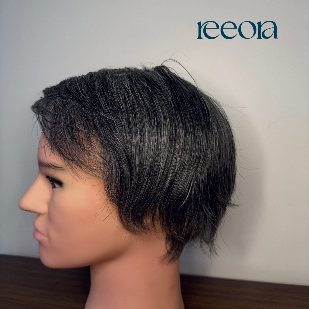 Machine Made Straight Grey Wig 8 inch