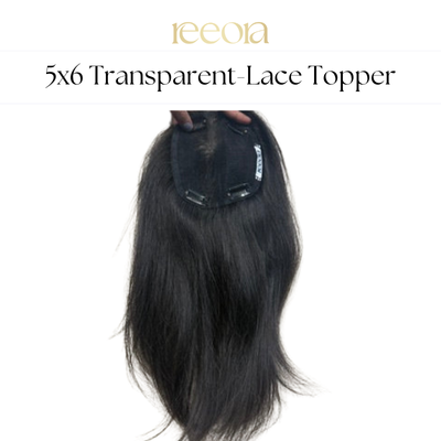 5x6 Transparent Base I Black Lace base | Human Topper For Women I Great for black hair - Non Detectable
