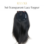 5x6 Transparent Base I Black Lace base | Human Topper For Women I Great for black hair - Non Detectable