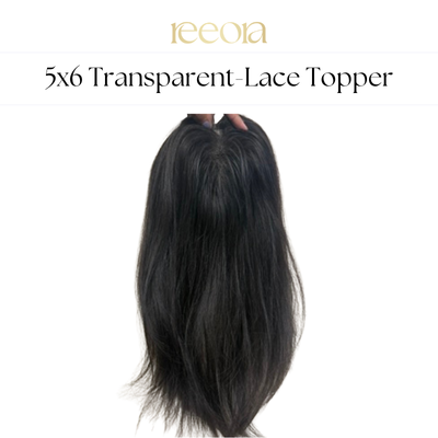 5x6 Transparent Base I Black Lace base | Human Topper For Women I Great for black hair - Non Detectable