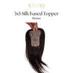 Straight Hair Topper 3x5" | Black Silk Base Crown Topper – 16" Premium Human Hair by Reeora
