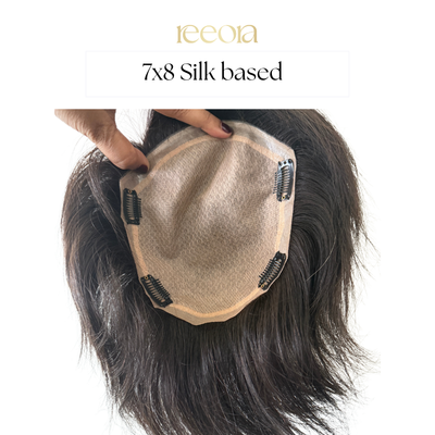 7x8 inch Silk Base | Realistic hairline | Human hair topper for Men