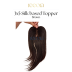 Straight Hair Topper 3x5" | Black Silk Base Crown Topper – 16" Premium Human Hair by Reeora