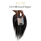 2.5x3 Silk Base - Black - Human Hair Topper For Women - Great to cover wide center partition
