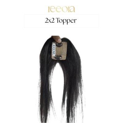 2X2 Skin Based Women's Hair Topper | Natural Looking Scalp | Natural Black