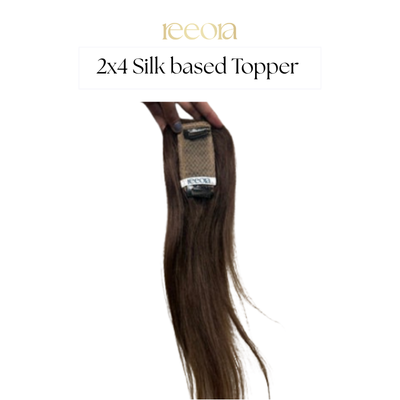 2x4 Silk Base - Brown - Human Hair Topper For Women - Great to cover wide center partition