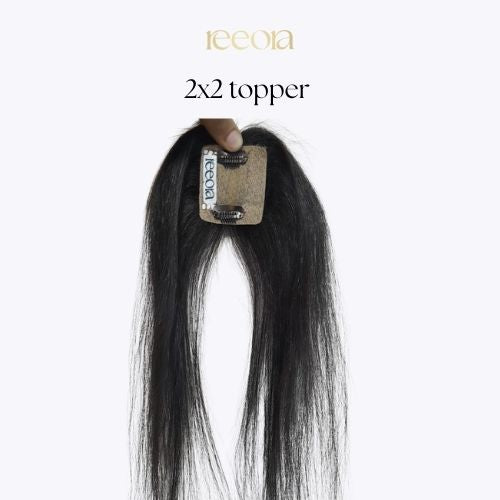 2X2 Skin Based Women's Hair Topper | Natural Looking Scalp | Natural Black