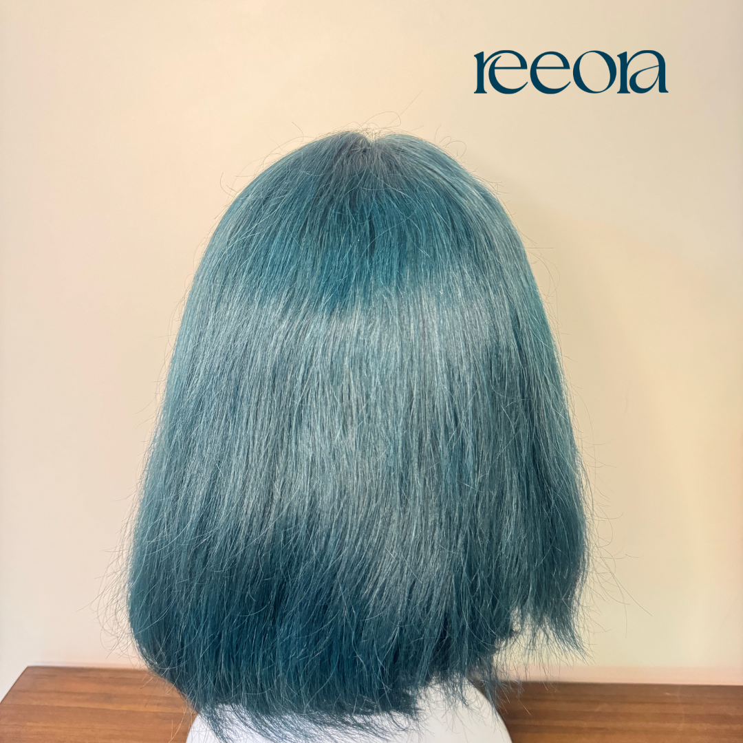 Lace and Silk Base, Machine Made  Voluminous Long Bob st 14 inchs