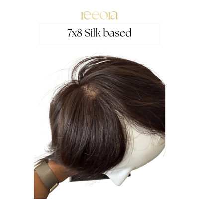 7x8 inch Silk Base | Realistic hairline | Human hair topper for Men