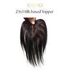 2.5x3 Silk Base - Black - Human Hair Topper For Women - Great to cover wide center partition