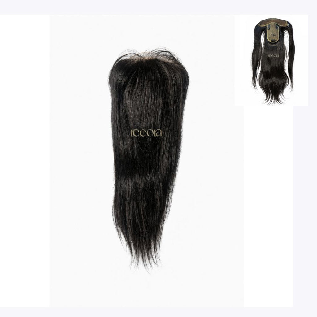 Frontline Hair Topper - Narrow | Hairline Thinning & Grey Coverage | Lace & Silk