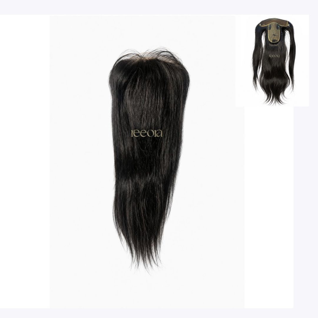 Frontline Hair Topper - Narrow | Hairline Thinning & Grey Coverage | Lace & Silk