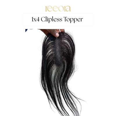 1x4 Clipless - Black - Human Hair Magic Topper For Women