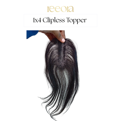 1x4 Clipless - Black - Human Hair Magic Topper For Women