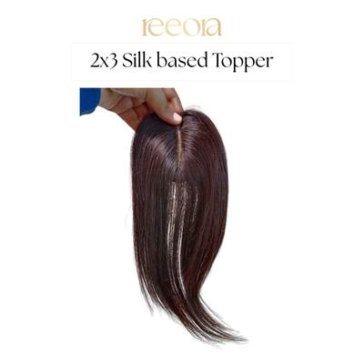 2x3 Silk Base - Black - Human Hair Topper For Women - Great to cover wide center partition