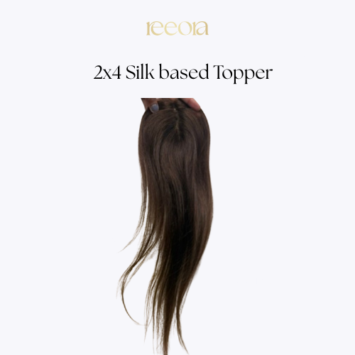 2x4 Silk Base - Brown - Human Hair Topper For Women - Great to cover wide center partition