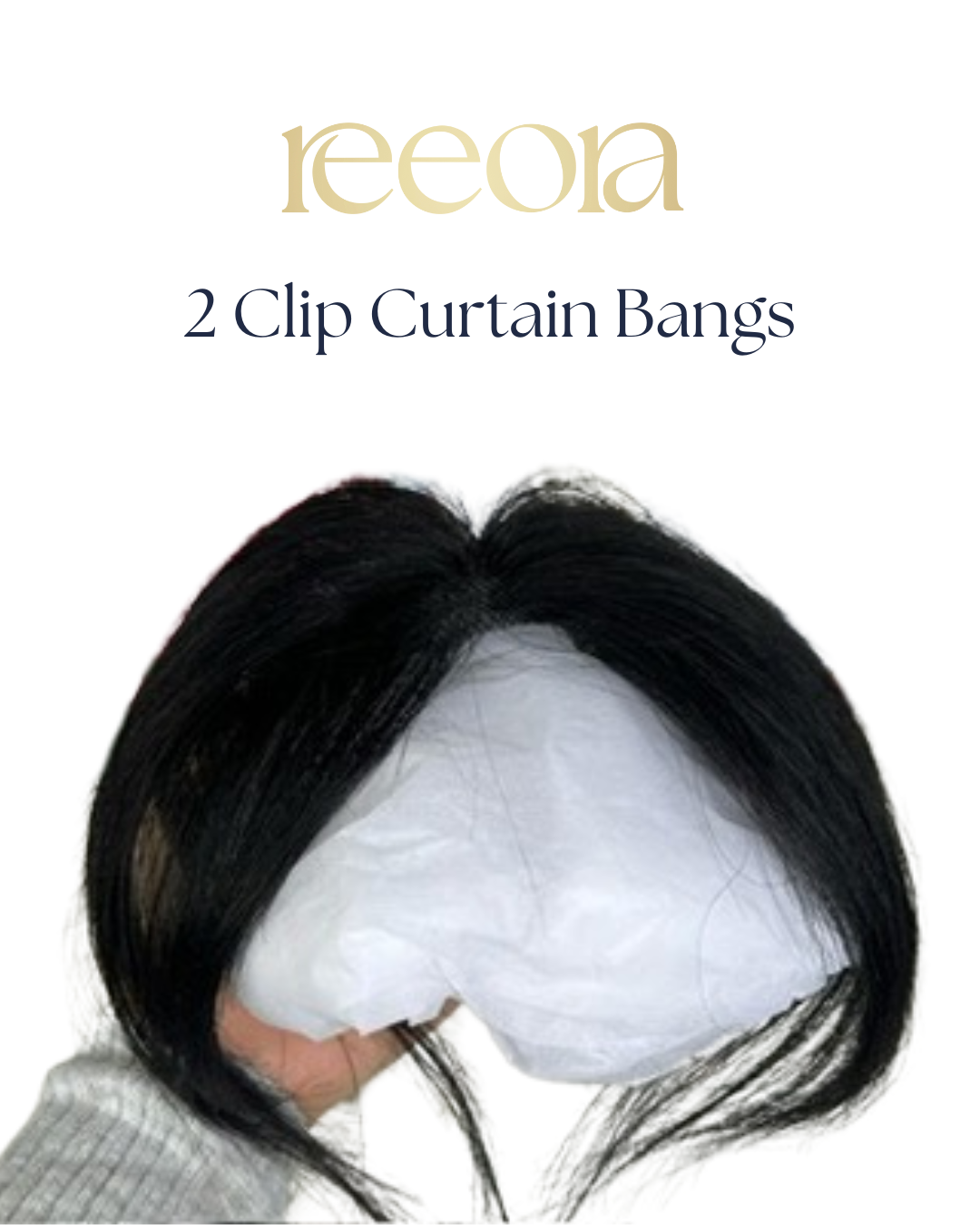 Long Clip-In Bangs with 2 clips - 100% Human Hair Extensions | Natural Looking Hairstyle Boosters