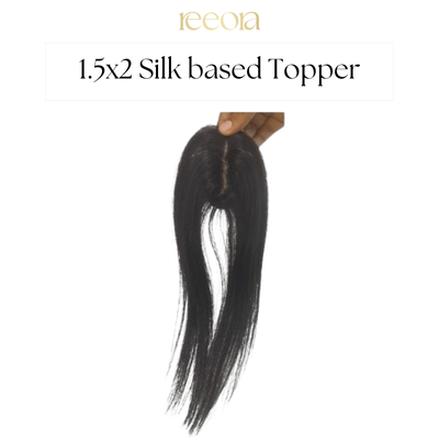 1 x2 Silk base - Black side to camouflage into hair - Human hair Topper for Women