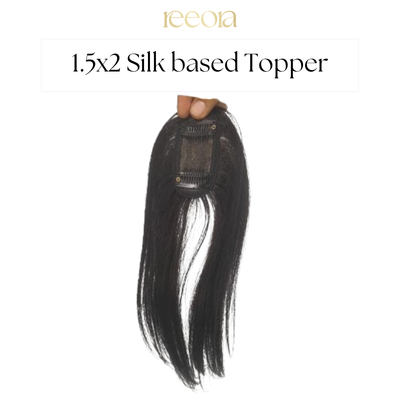 1 x2 Silk base - Black side to camouflage into hair - Human hair Topper for Women