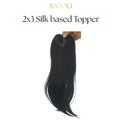 2x3 Silk Base Black Human Hair Topper – Natural Coverage for Small Patches