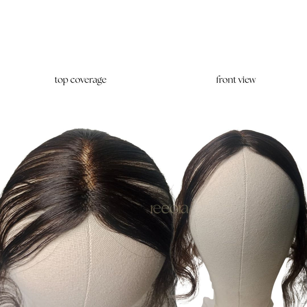 Scalpline topper - Narrow Parting coverage | Central Scalp Thinning Coverage | Lace Base