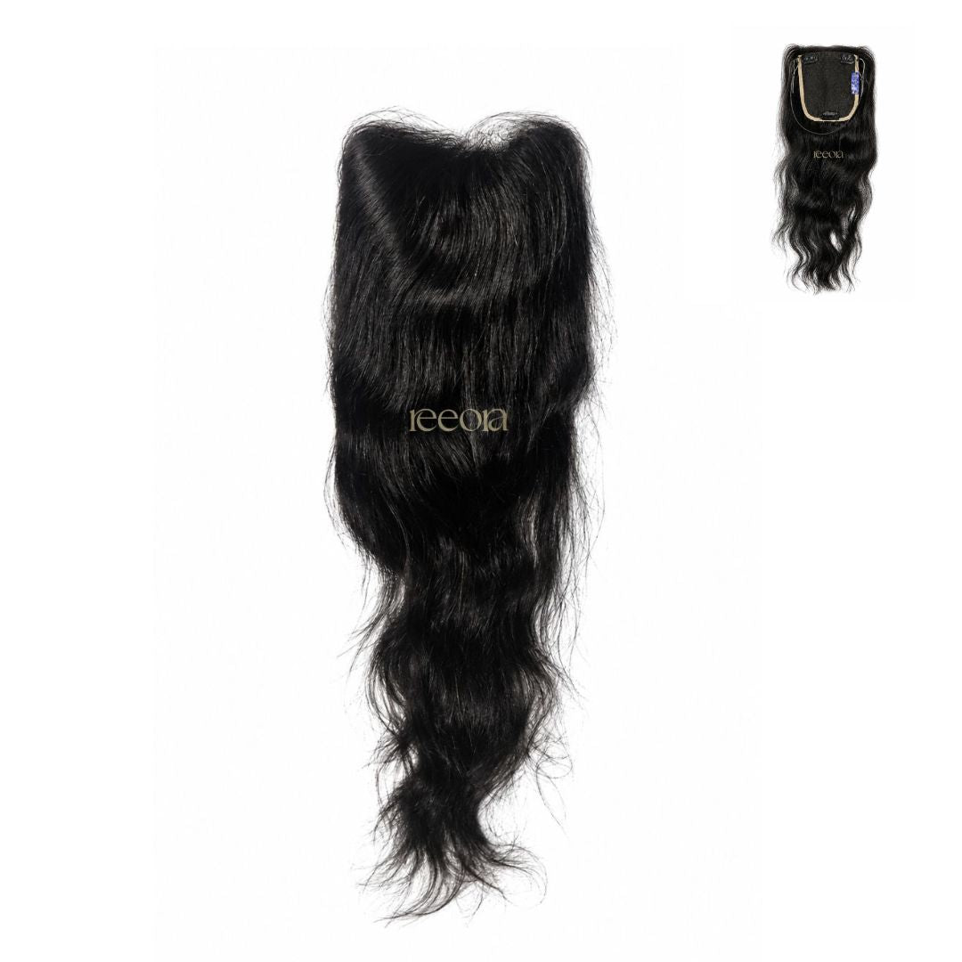 Crown Topper Low Density | Seamless Blend for Fine & Thin Hair | Lace topper