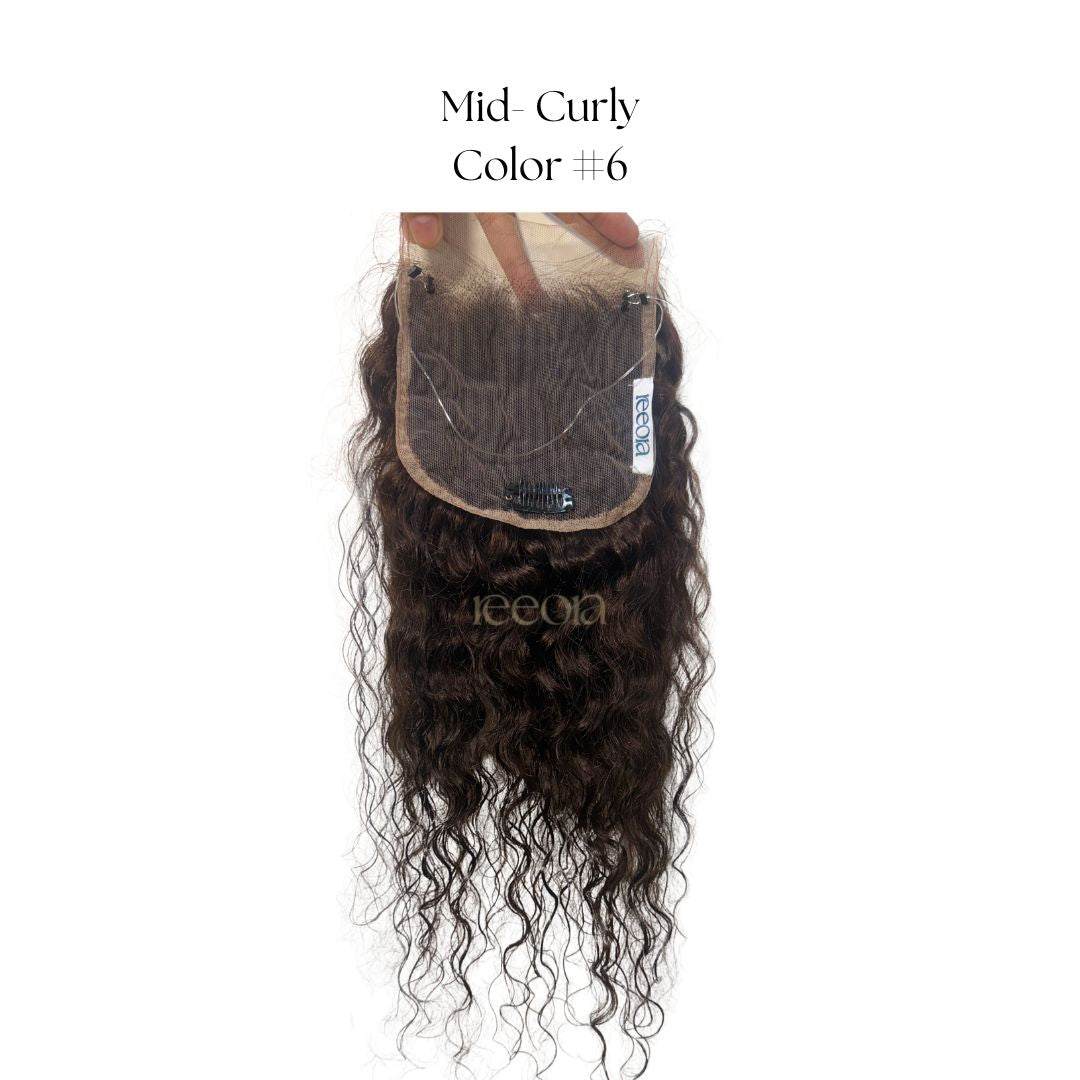 Crown Topper Low Density | Seamless Blend for Fine & Thin Hair | Lace topper
