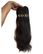 Sleek 3x5 Backcombed Human Hair Topper for Women – Straight, Natural Black, 22 Inch