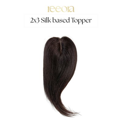 2x3 Silk Base - Black - Human Hair Topper For Women - Great to cover wide center partition