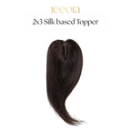 2x3 Silk Base - Black - Human Hair Topper For Women - Great to cover wide center partition