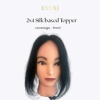 2x4 Silk Base - Black - Human Hair Topper For Women - Great to cover wide center partition