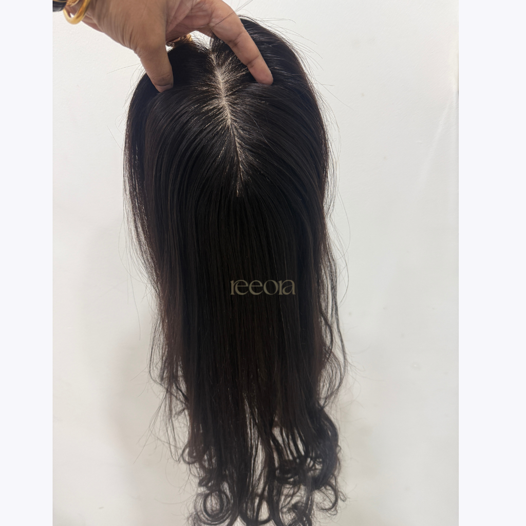 Half Wig for Women | Crown & Side Thinning Volume & Length | Silk base