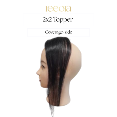 2X2 Skin Based Women's Hair Topper | Natural Looking Scalp | Natural Black