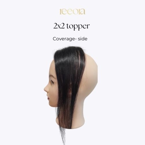 2X2 Skin Based Women's Hair Topper | Natural Looking Scalp | Natural Black