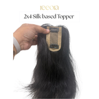 2x4 Silk Base - Black - Human Hair Topper For Women - Great to cover wide center partition