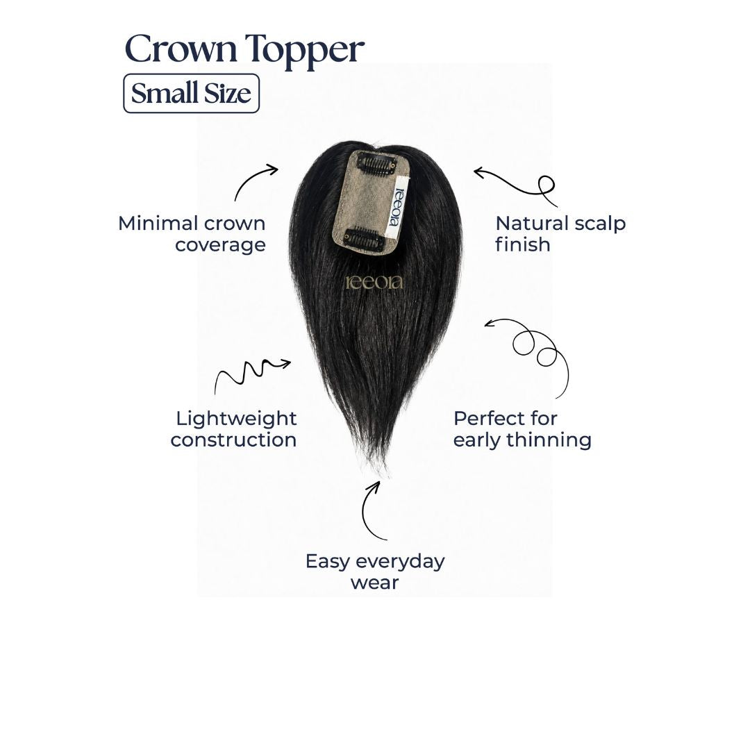 Crown Topper - Small  | Early Stage Crown Thinning for Women |Silk