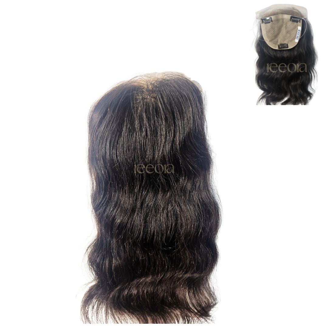 Crown Topper - Large  | Maximum Crown Thinning Coverage for Women | Silk topper with lace