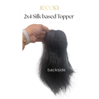 2x4 Silk Base - Black - Human Hair Topper For Women - Great to cover wide center partition
