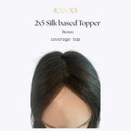 2x5 Silk Base - Brown - Human Hair Topper For Women - Great to cover wide center partition